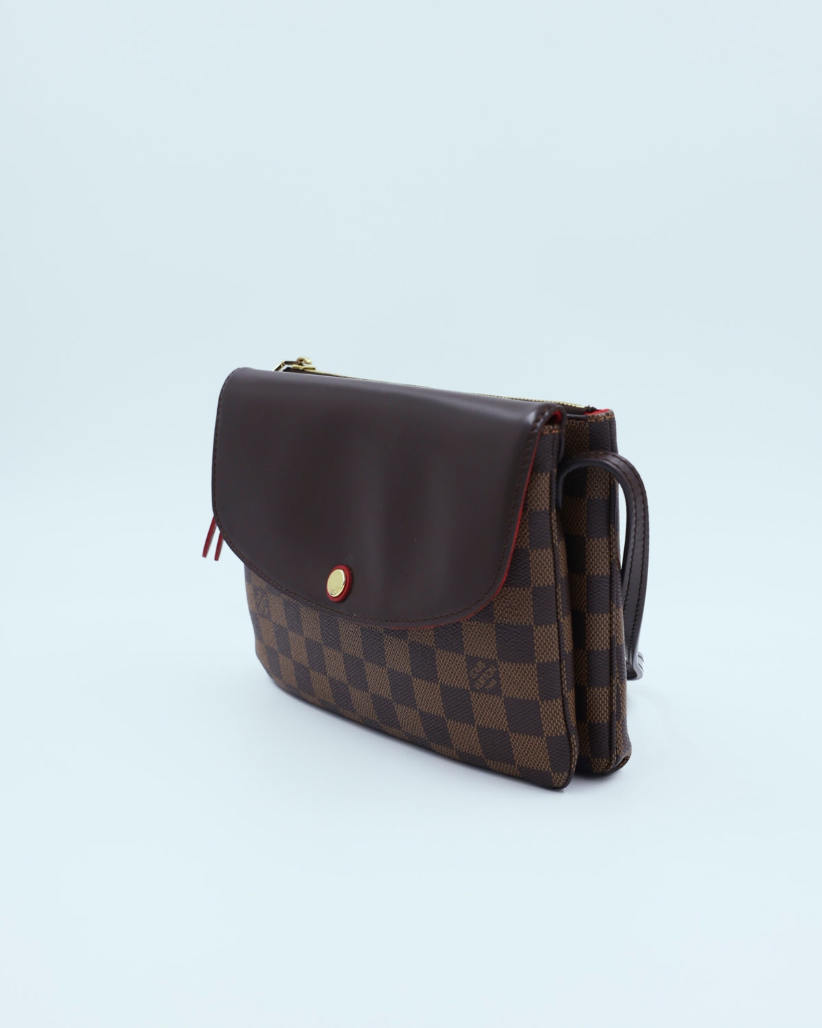 LOUIS VUITTON Twice Damier Ebene, braune Designerhandtasche second hand
