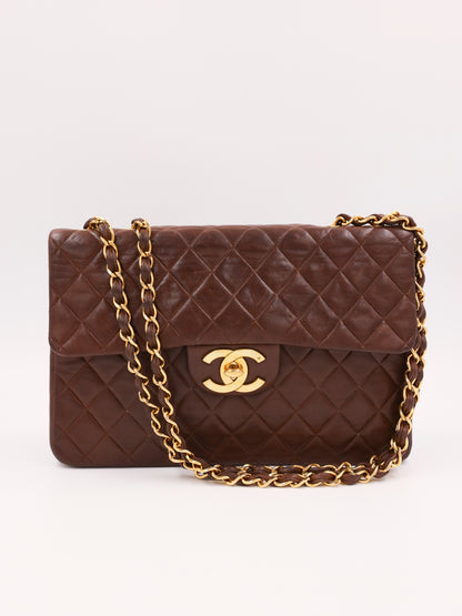 CHANEL Timeless Flap Bag Maxi schoko GHW