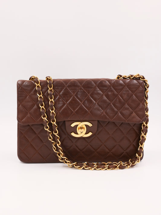 CHANEL Timeless Flap Bag Maxi schoko GHW