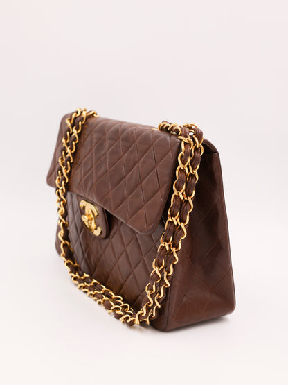 CHANEL Timeless Flap Bag Maxi schoko GHW