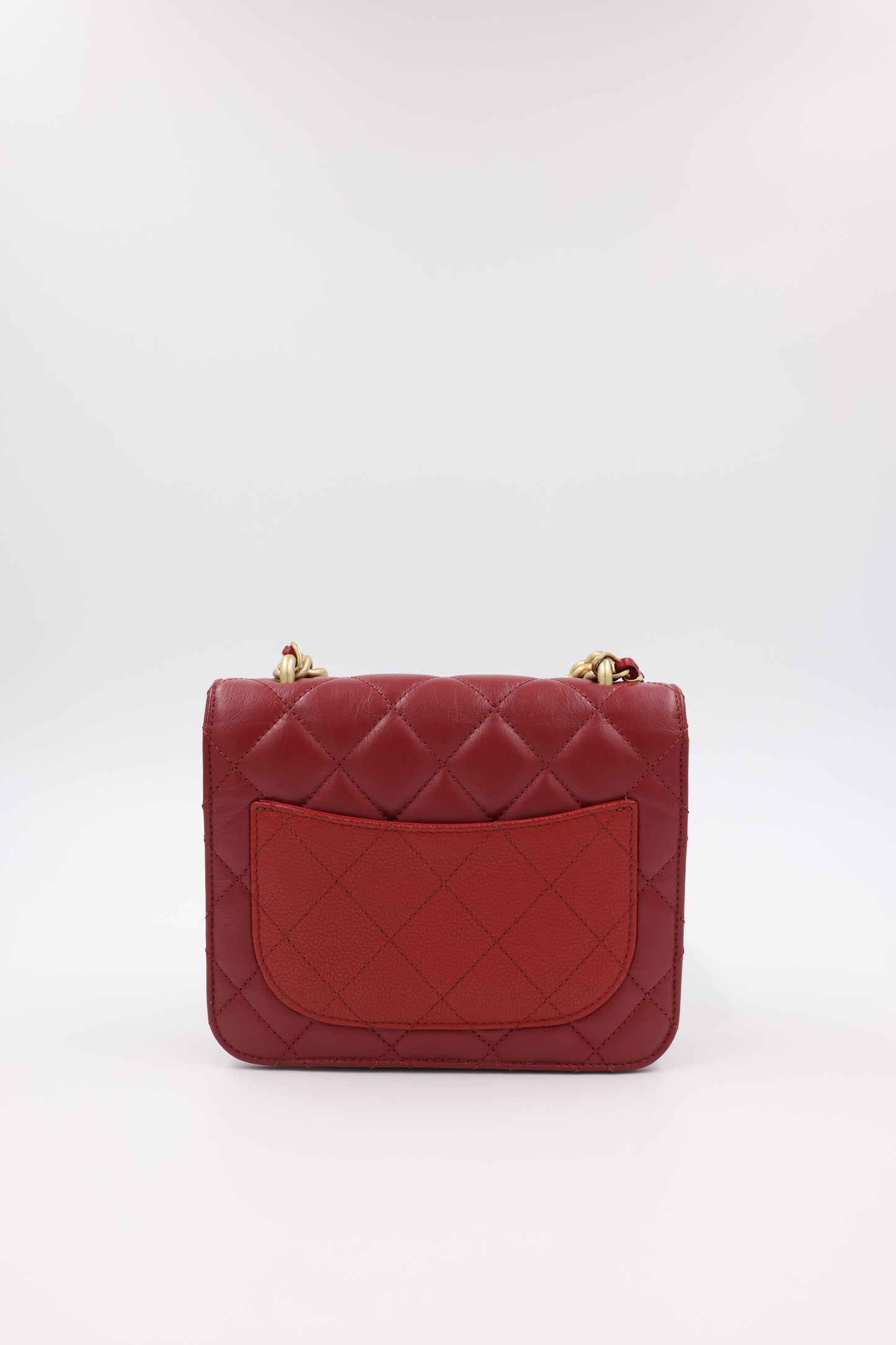 CHANEL Flap small Caviar Lammleder rouge GHW