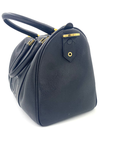 CHANEL Speedy schwarz / gold Caviarleder