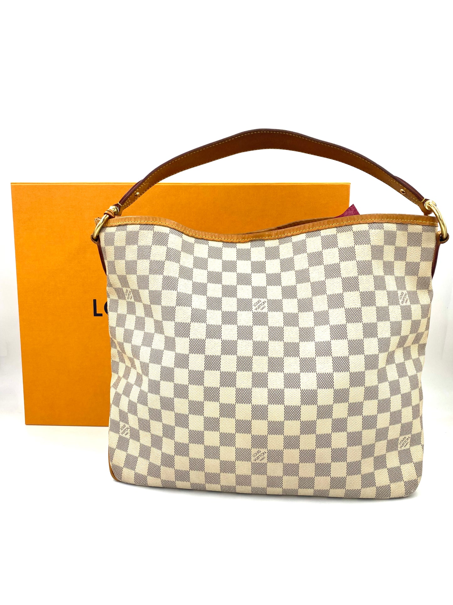 LOUIS VUITTON Delightful MM Damier azur Rose Ballerine Clutch Macarons