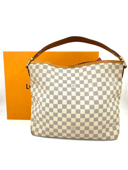 LOUIS VUITTON Delightful MM Damier azur Rose Ballerine