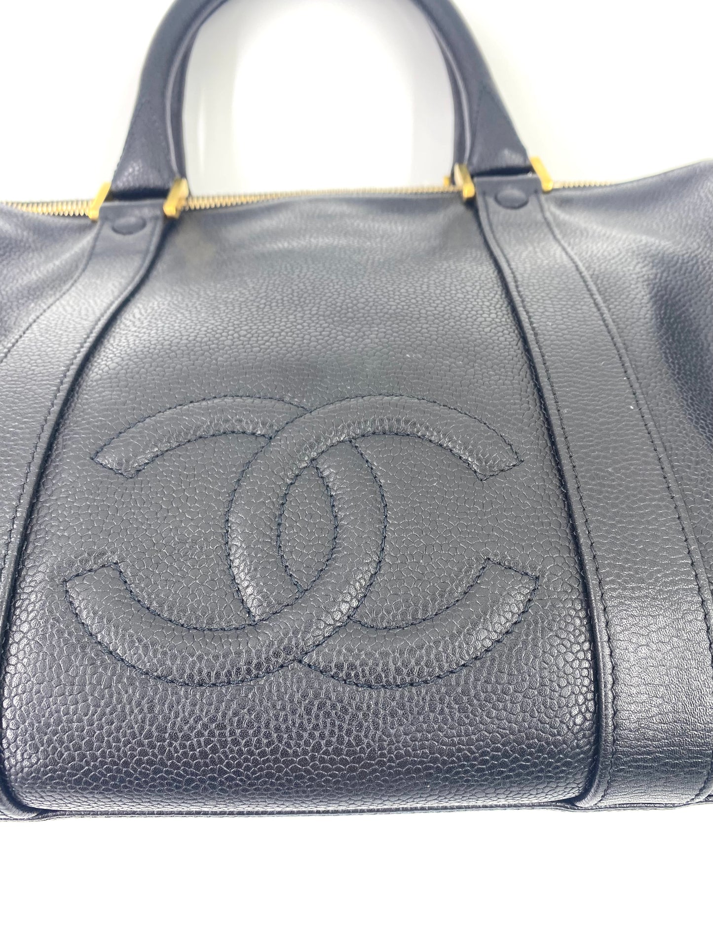 CHANEL Speedy schwarz / gold Caviarleder