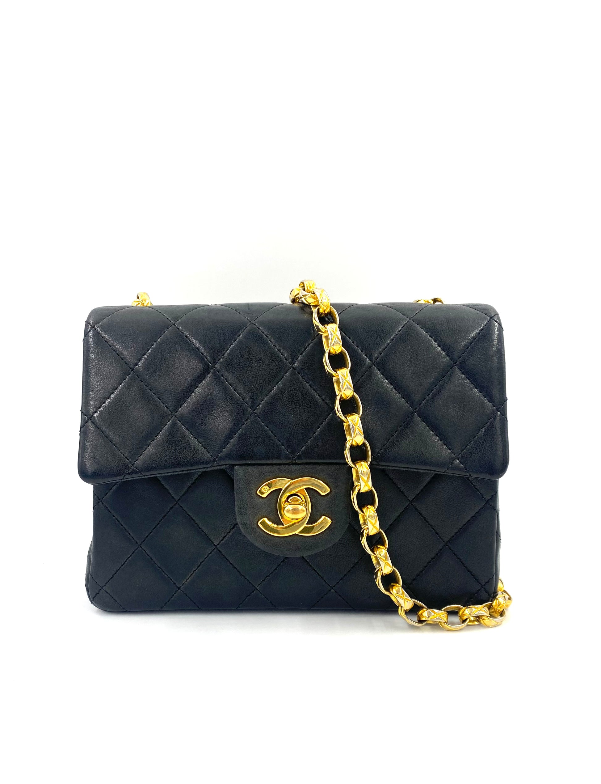 CHANEL Mini Square Bijoux schwarz gold