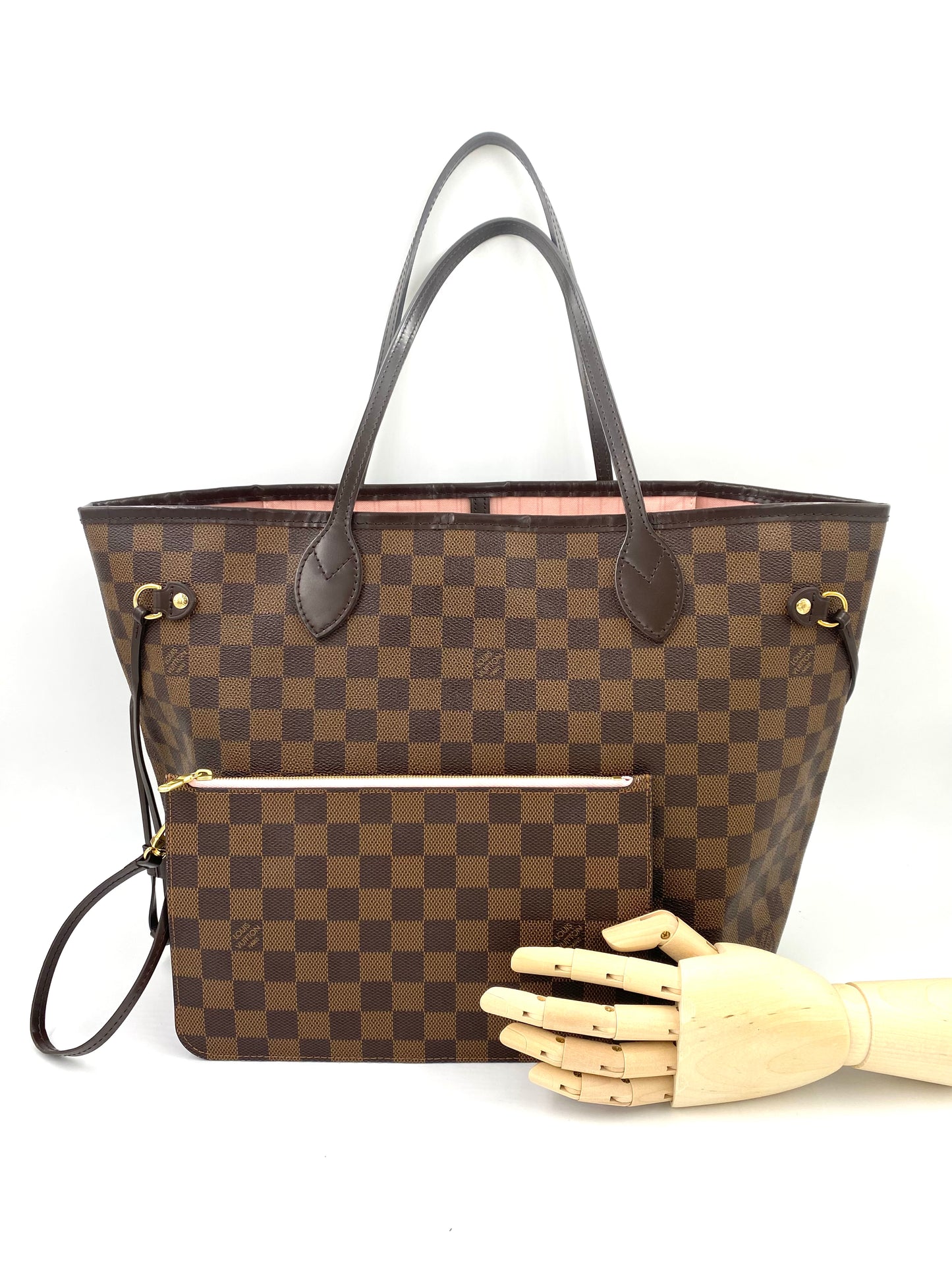 LOUIS VUITTON Neverfull MM mit Pochette Damier ebene