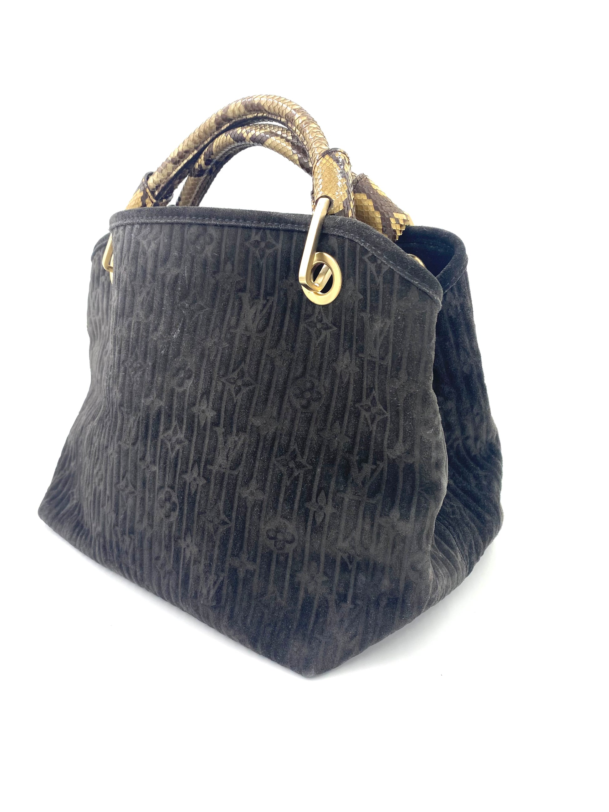 Whisper handbag Louis Vuitton Black in Suede - 31106924