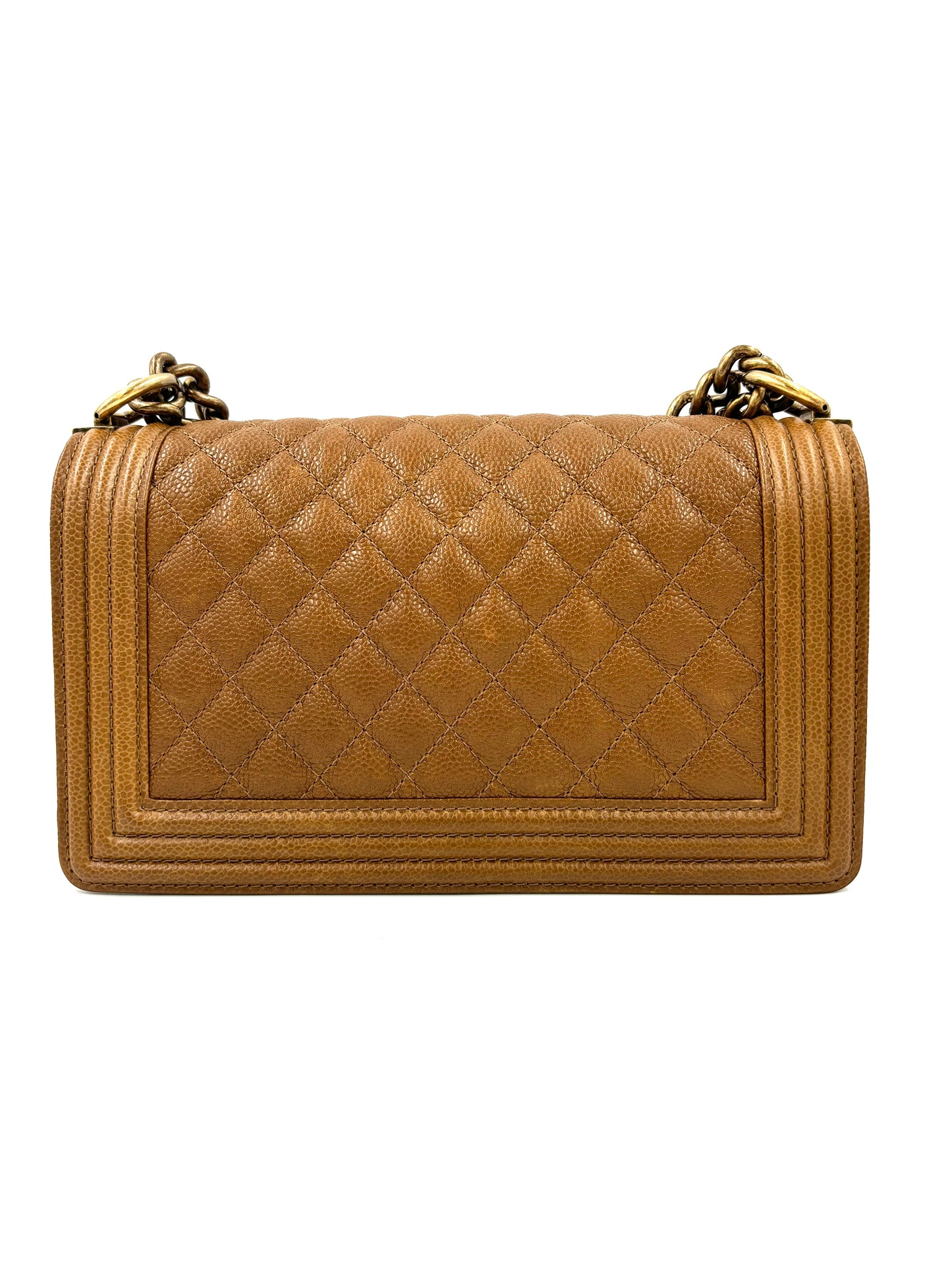 CHANEL Boy Bag medium Caviar cognac