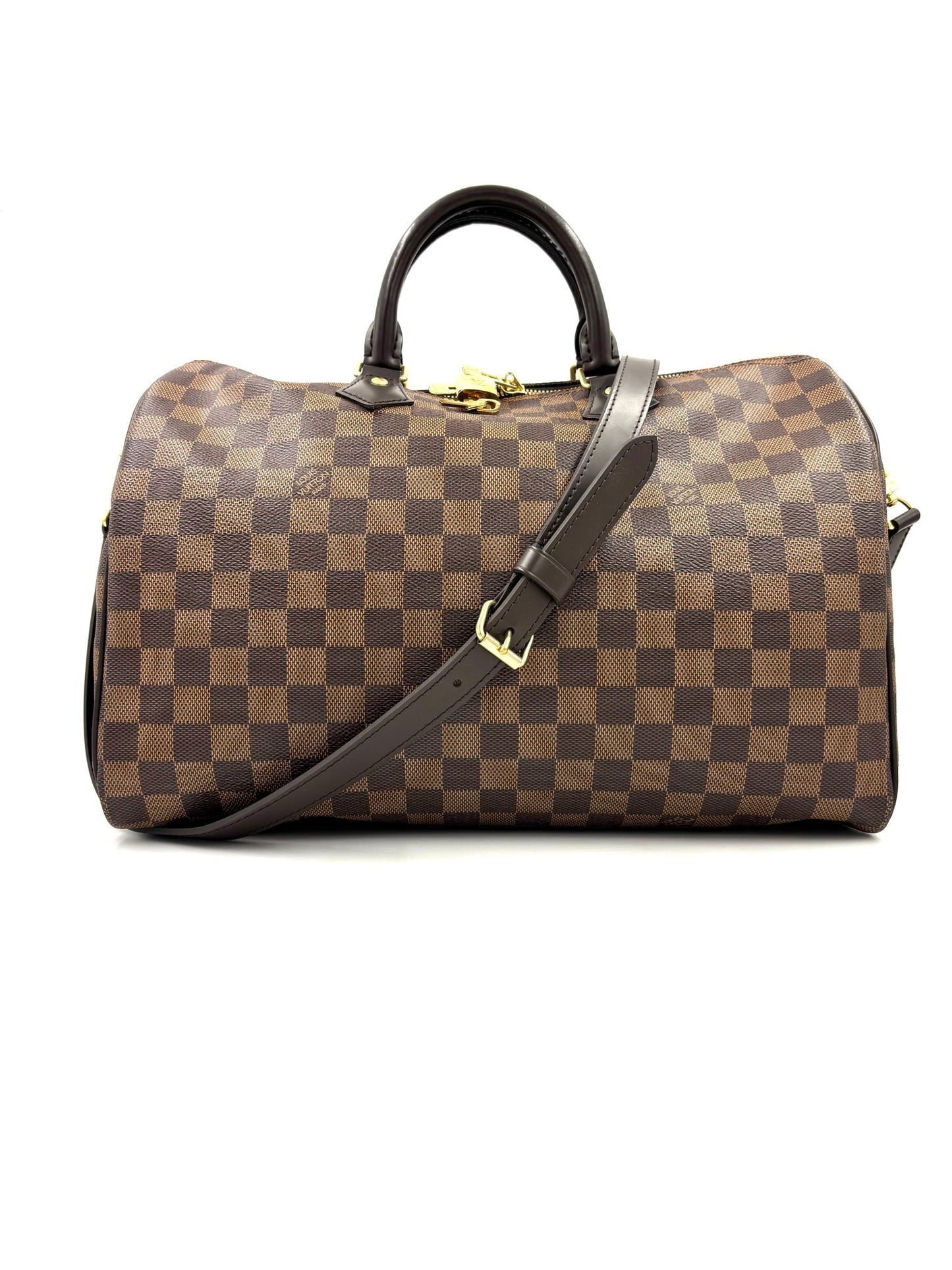 LOUIS VUITTON Speedy 35 Bandouliere Damier Ebene - Clutch & Macarons - AA3290 & Chip - Clutch & Macarons - 