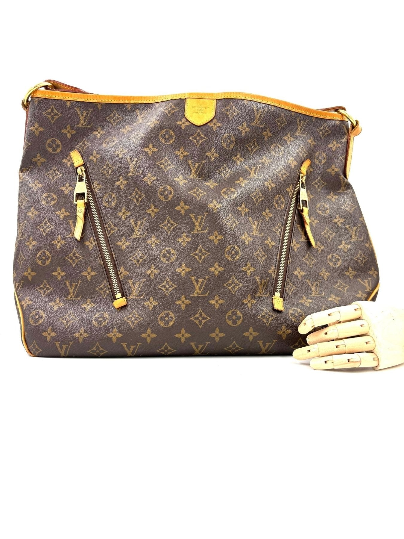 Louis Vuitton Delightful GM Handtasche in Monogram Canvas mit dekorativen Reissverschlussen und braunem Lederhenkel